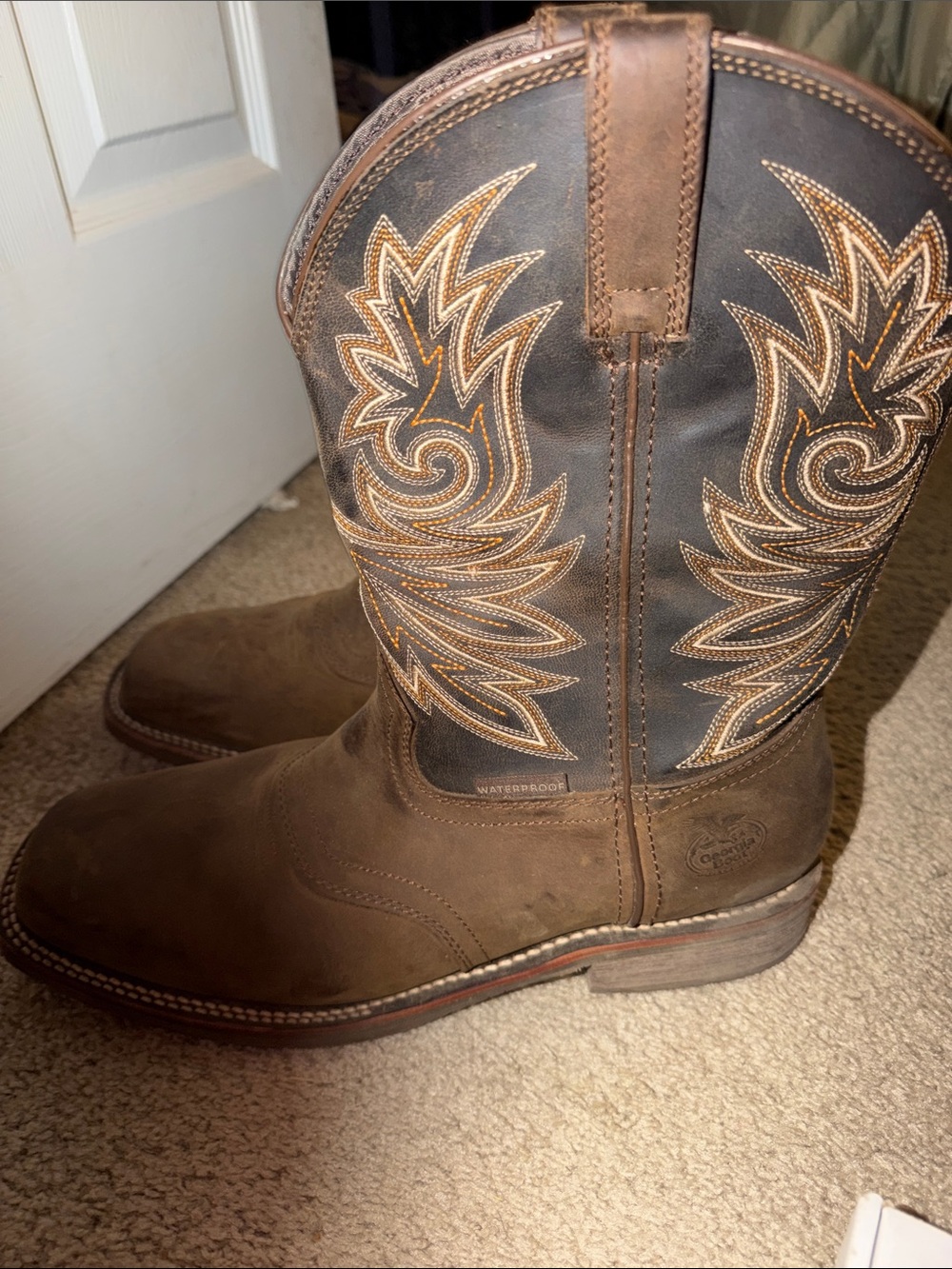 Georgia Boot Carbo-Tec Elite Waterproof Western Pull-On Cowboy Boots